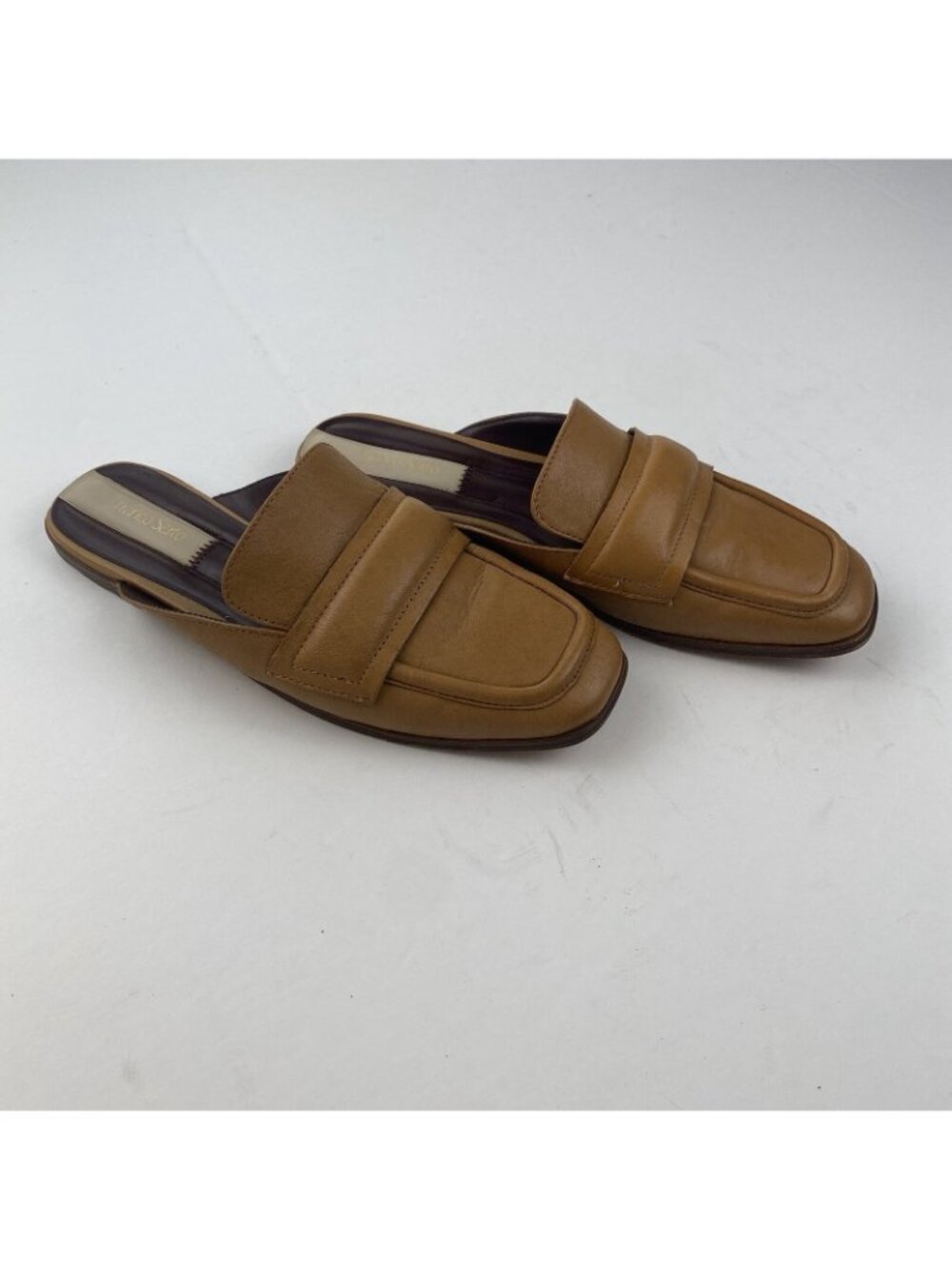 Franco Sarto Women’s Duval Slip On Shoes Size 7.5 M Tan Leather Square Toe Used